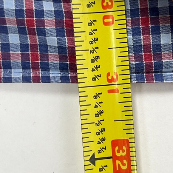 Brooks Brothers Casual Shirt Non-Iron Red and Blue Check Long-Sleeve Button-Down - Picture 10 of 11
